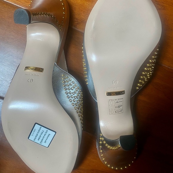 Gucci Silver Leather Embellished Slingback Sandal - NWT - Picture 5 of 7